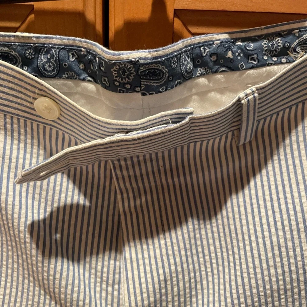 Lauren Ralph Lauren White Seersucker Kids Dress Pants